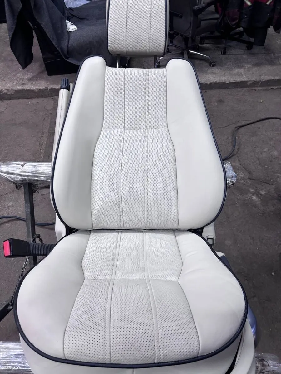 Light-colored car seat after restoration