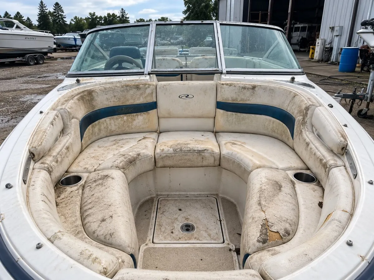 Boat Upholstery Repair before service