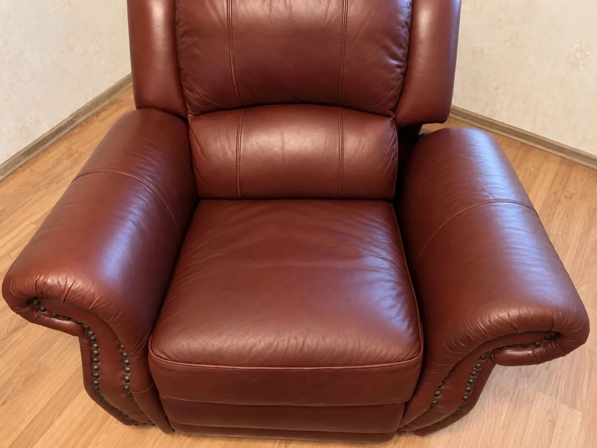 Leather recliner after restoration