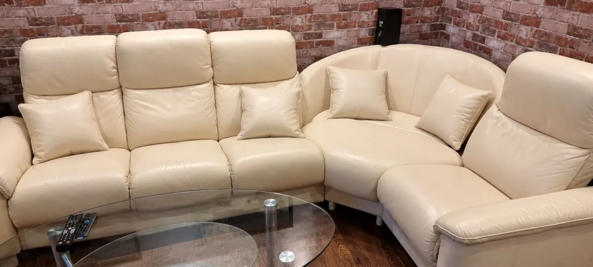 Sectional sofa after restoration