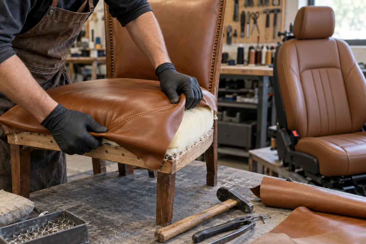 Furniture and vehicle seat reupholstery